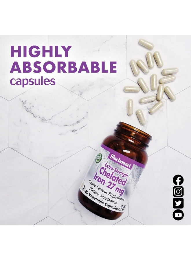 بلو بونيه بلوبونيت نيوتريشن ألبيون حديد مخلبي فائق القوة 27 ملغ، لإنتاج خلايا الدم الحمراء الصحية*، خالٍ من الصويا والغلوتين وغير معدل وراثيًا وكوشير ومنتجات الألبان ونباتي، 90 كبسولة نباتية، 90 حصة - Image 5