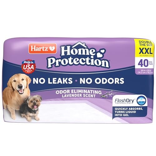 Hartz Home Protection Lavender Scented Dog Pads, XXL 40 count, Super Absorbent & Won't Leak, Odor Eliminating - Image 1