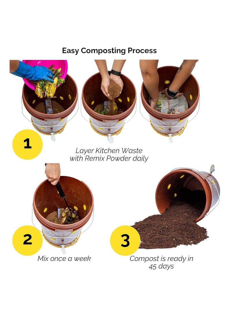 Daily Dump Chomp Double Aerobic Compost Kit 20 L x 2 I Easy Smellfree l For Converting All Kinds of Kitchen Food Waste into Fertilizer Manure