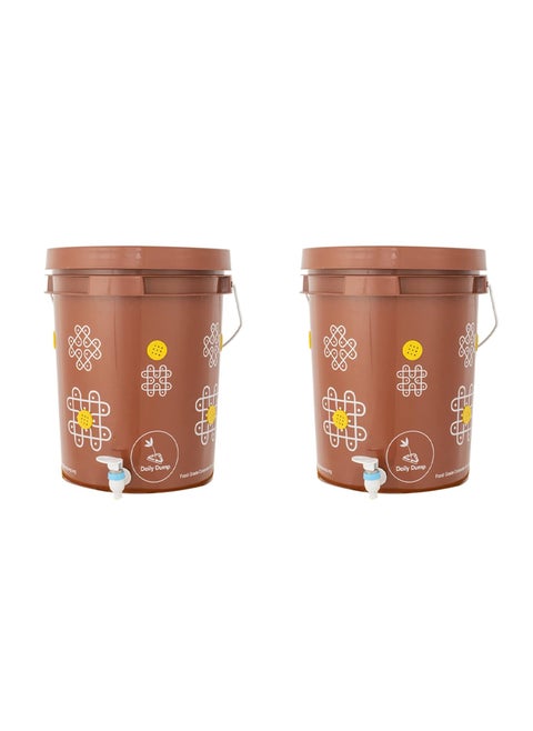 Daily Dump Chomp Double Aerobic Compost Kit 20 L x 2 I Easy Smellfree l For Converting All Kinds of Kitchen Food Waste into Fertilizer Manure