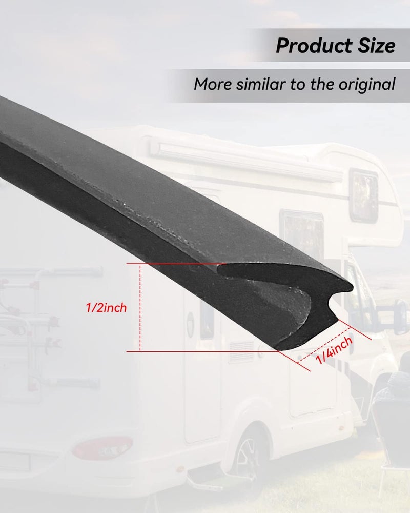 TIKSCIENCE RV Window Rubber Seal Strip 1/2'' x 1/4'' Waterproof 40Ft Weatherstrip - Image 2