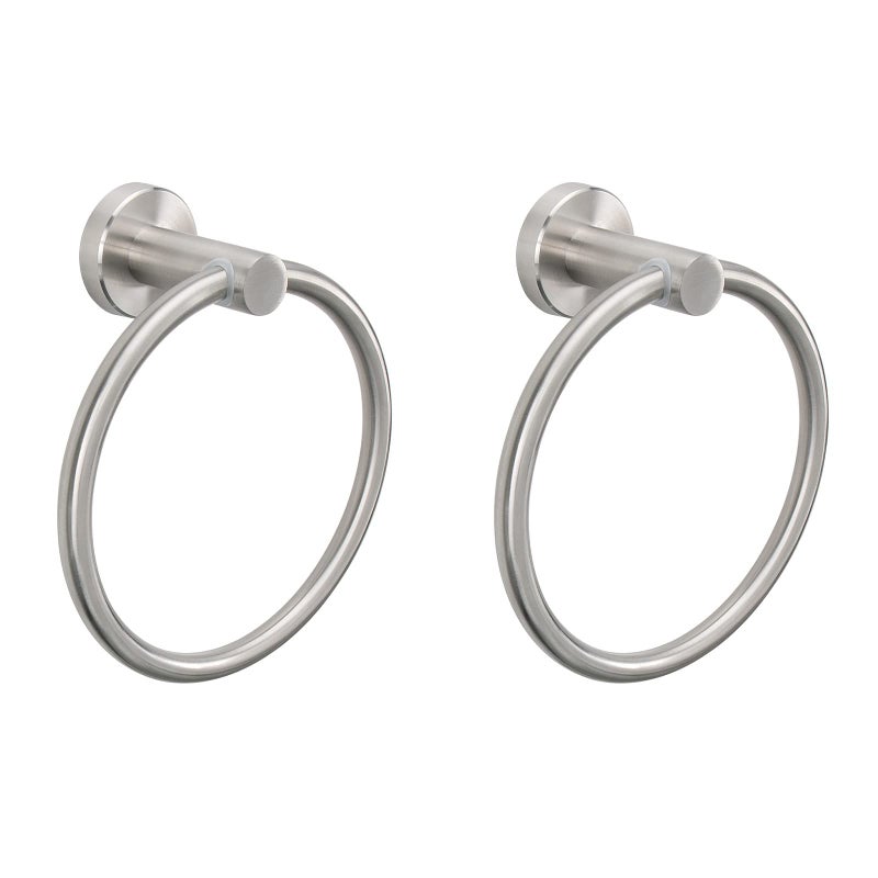 NearMoon Bath Towel Ring Bathroom Hardware AccessoriesThicken Stainless Steel Hand Towel Holder for Bathroom Modern Round Towel Hanger Wall Mounted Brushed Nickel 2 Pack