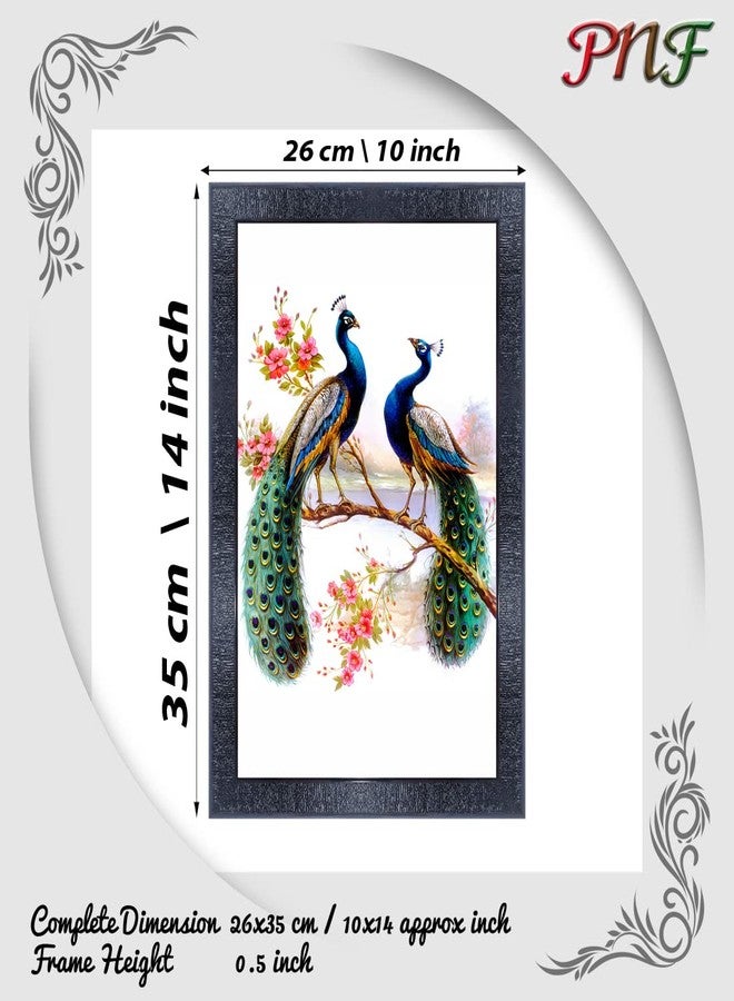 pnf Poster And Frames Peacock Wall Painting With Acrylic Sheet | For Living Room, Bedroom | Home Decoration Item | Best Gifting Option (10 * 14inch,Multicolour,Synthetic) 18394 - Image 2