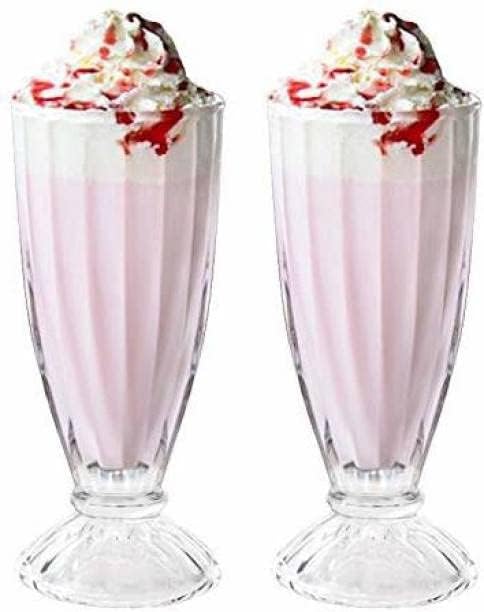 ROSEFINCH 350ml Faluda Milkshake Glass Fountain Classic Glass for Ice Cream Coco Cocktail Desert Decoration American Diner Style Fountain Long Tall Smoothie Fruit Juice GlassPack of 6 Glass - Image 2