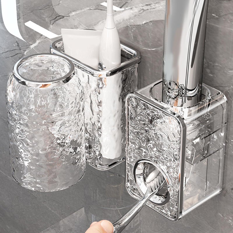 Gray Wall Mounted Automatic Toothpaste Dispenser Squeezer Holder Bathroom Storage Organizer - Image 3