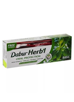 Dabur Dabur Toothpaste Basil 150 gm with Free Toothbrush 
