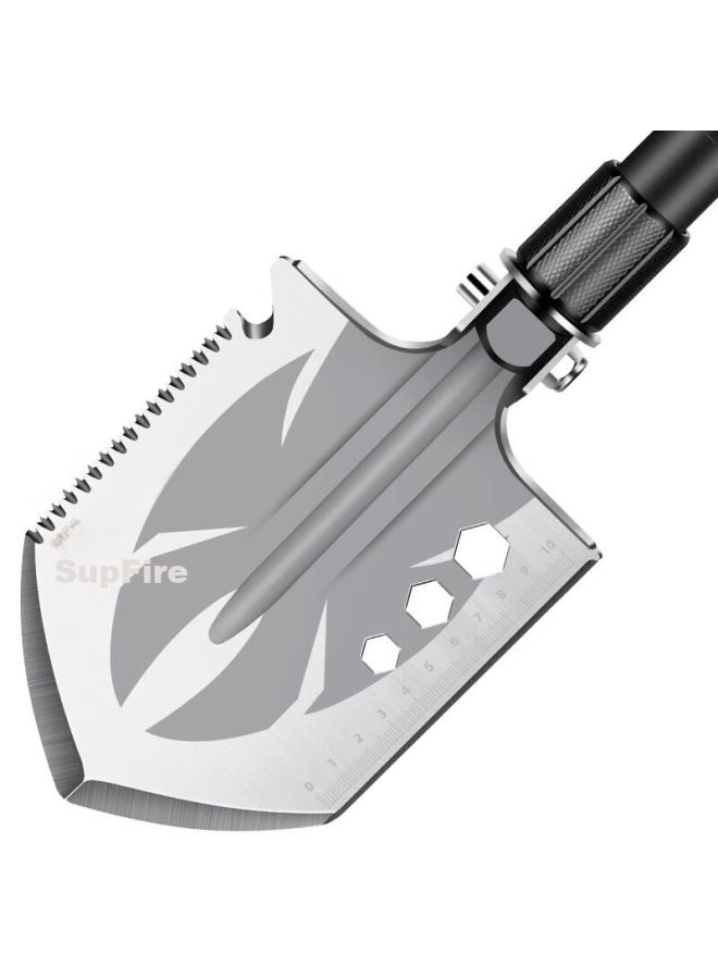 Supfire Bg05 Multifunctional Outdoor Military Shovel, Iron Spade, Manganese Steel Entrenching Tool, Folding Field Shovel, Military Shovel, Bg05-2 Section - Image 4