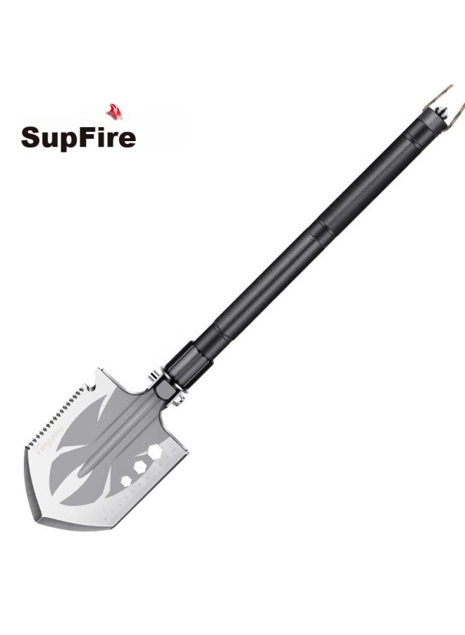 Supfire Bg05 Multifunctional Outdoor Military Shovel, Iron Spade, Manganese Steel Entrenching Tool, Folding Field Shovel, Military Shovel, Bg05-2 Section - Image 2