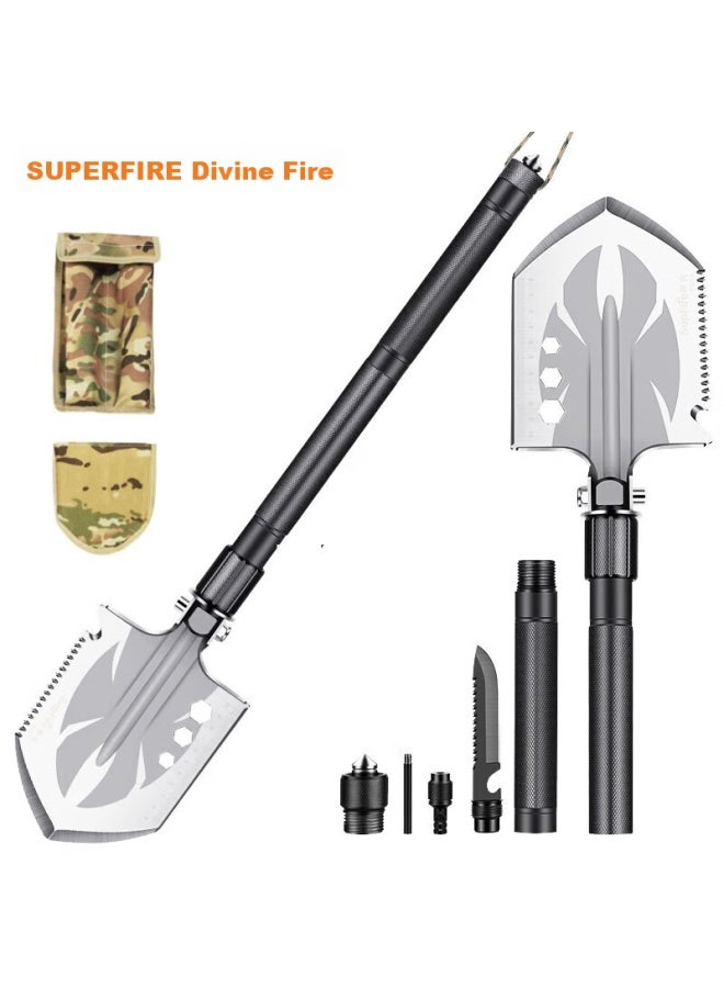 Supfire Bg05 Multifunctional Outdoor Military Shovel, Iron Spade, Manganese Steel Entrenching Tool, Folding Field Shovel, Military Shovel, Bg05-2 Section - Image 1