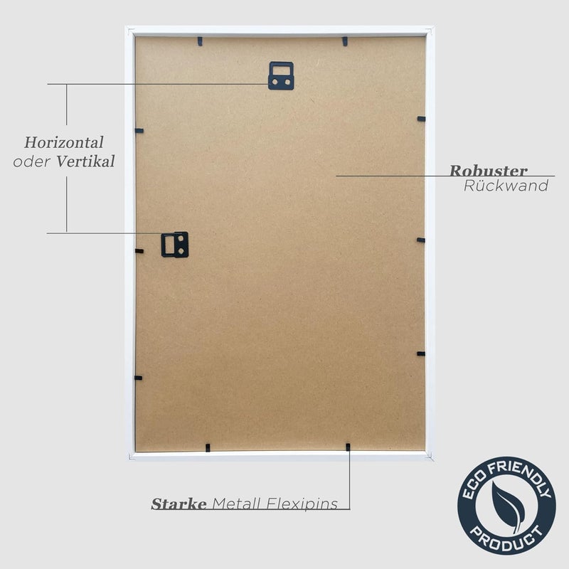 إطارات صور VUVUZULA 30 × 40 سم خشب أبيض مجموعة 3 قطع إطارات خشبية إطارات صور إطارات MDF استخدام خفيف وثقيل - Image 4