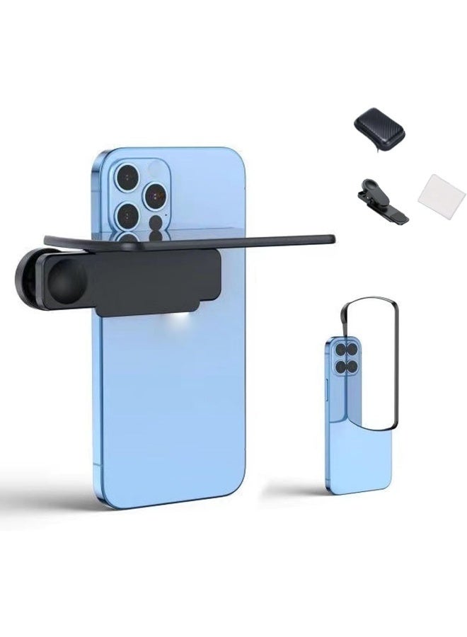 Mirror Effect Lens - Capture Stunning Reflections Instantly, Mirror Magic Lens Clip Kit, Adjustable HD Glass Smartphone Photography Flip Mirror for Outdoor Travel Photography (Black) - Image 2