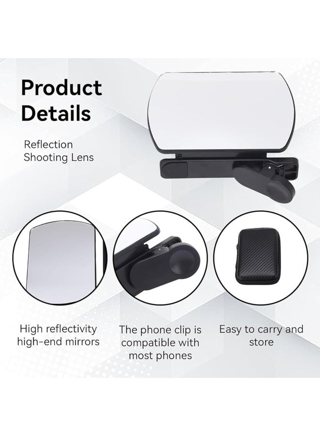 Mirror Effect Lens - Capture Stunning Reflections Instantly, Mirror Magic Lens Clip Kit, Adjustable HD Glass Smartphone Photography Flip Mirror for Outdoor Travel Photography (Black) - Image 3