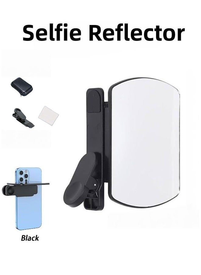 Mirror Effect Lens - Capture Stunning Reflections Instantly, Mirror Magic Lens Clip Kit, Adjustable HD Glass Smartphone Photography Flip Mirror for Outdoor Travel Photography (Black) - Image 1