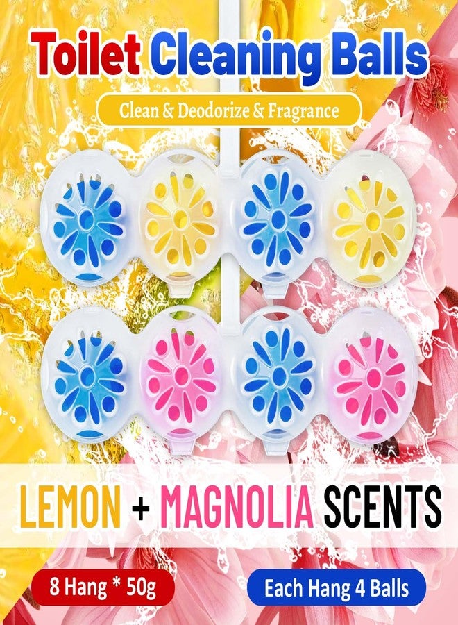 STRN Toilet Bowl Cleaners Rim Hanger, Toilet Bowl Cleaning Balls, Lemon & Magnolia Scents, Toilet Bowl Freshener, 8 Packs - Image 5