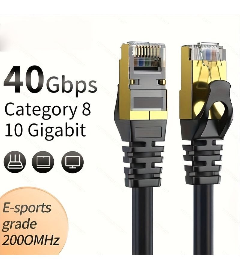 Cat 8 Ethernet Cable High Speed 40Gbps 2000MHz SFTP Patch Cord 1.95m 76inch Heavy Duty Shielded LAN Network Cable for Indoor Outdoor Use - Image 3