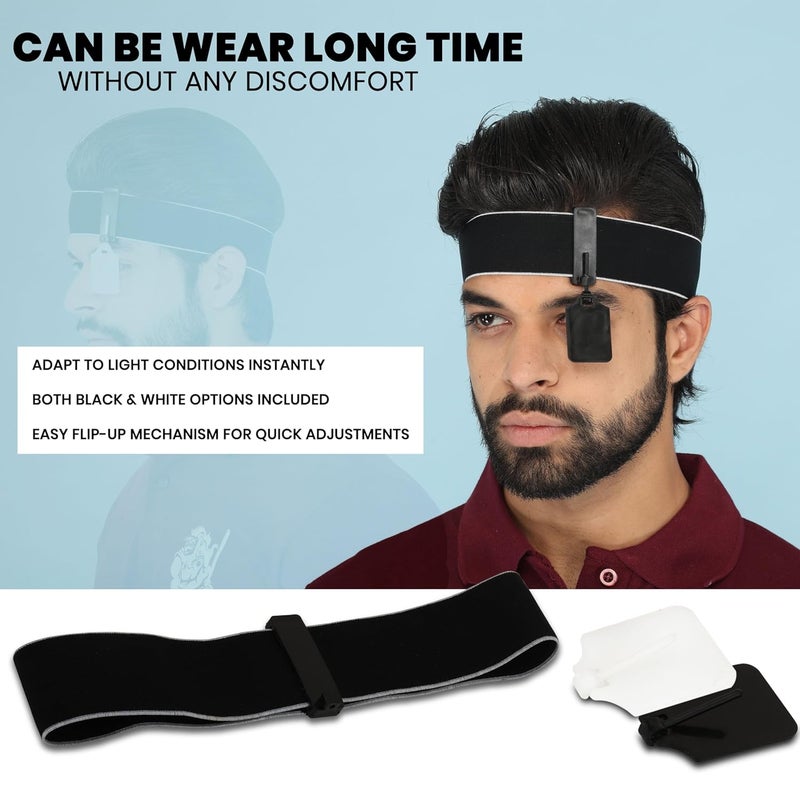 Pardini Shooting Headband Eye Blinder | Adjustable ISSF Standard Design with 2 Flippable Blinds for Archery & Pistol Sports | Enhanced Focus & Eye Protection | Lightweight & Comfortable Fit - Image 5