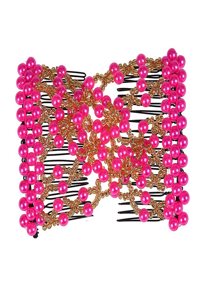 FXQHAN 5Pcs Easy Stretch Beaded Hair Combs Double Magic Comb Clip Hairpins for Women Hair Styling - Image 4