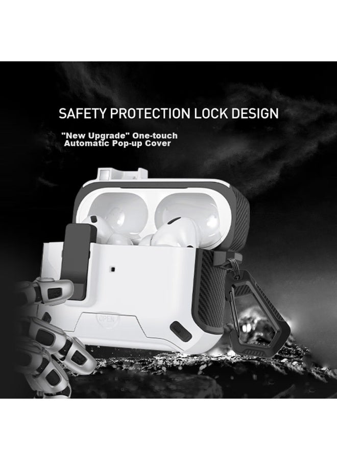 Chuangsi Mi Chuangsimi Compatible With Airpods Pro 2nd Generation Protective Case, Pro2 Magnetic Apple Wireless Bluetooth Earphone Case, Anti-loss, Anti-drop, Armor-like Creative Phone Stand Protection, Black - Image 2