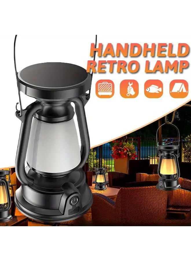 Rechargeable LED Retro Camping Lantern Portable USB Light Adjustable Brightness For Outdoor BBQ Stalls - Image 3
