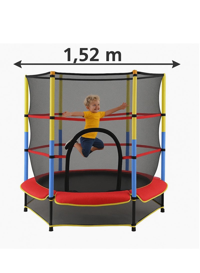 trampoline with heavy duty frame and safety net for a fun and safe time  - Image 1