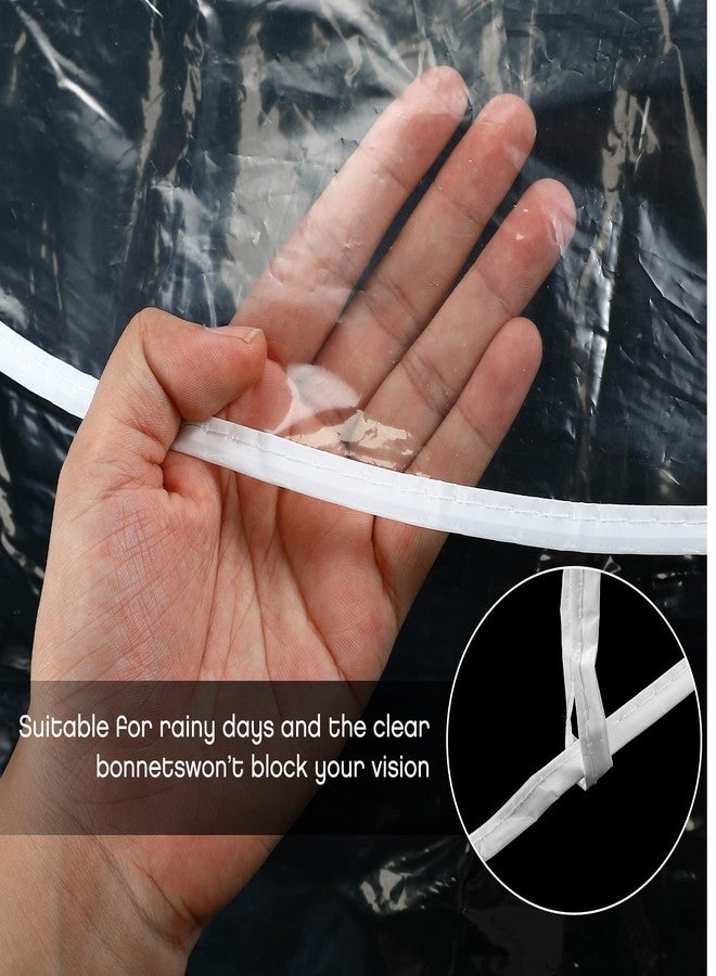 Tarpop 24 Pcs Women's Rain Bonnet Cap with Visor Clear Waterproof Scarf Plastic Hats Lady Rain Wear(Clear) - Image 3
