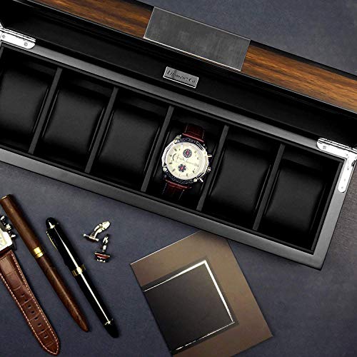 Lifomenz Co 6 Watch Box Organizer - Large Wooden Watch Storage Box Display Case - Image 4