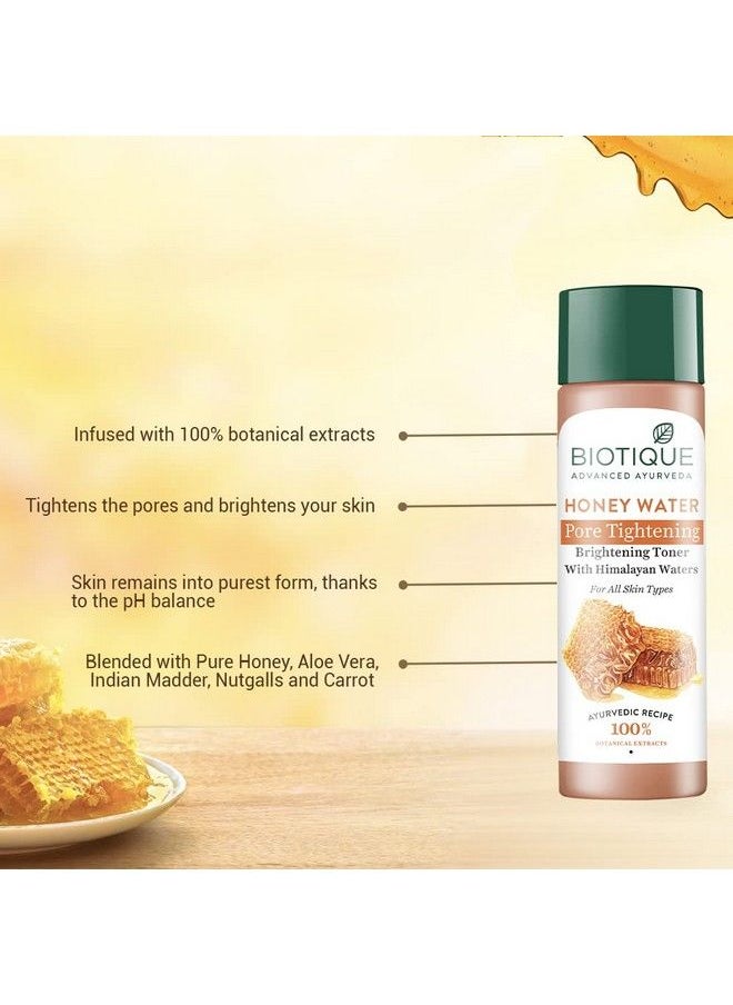 Biotique Honey Water Pore Tightening Brightening Toner With Himalayan Waterspack Of 120Ml (Pack Of 2)  - Image 4