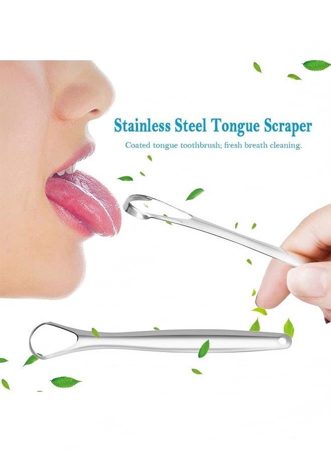Generic Stainless Steel Tongue Scraper for Oral Cleaning, Reduces Bad Breath, Durable and Easy to Clean (Silver)  - Image 2