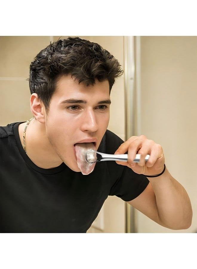 Generic Stainless Steel Tongue Scraper for Oral Cleaning, Reduces Bad Breath, Durable and Easy to Clean (Silver)  - Image 5