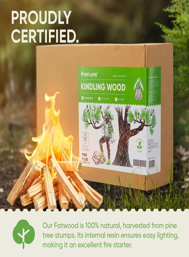 Inflame Kindling Wood 9 lbs Fire Starter Sticks for Camping, Campfires, Fireplaces, Firepit, Grill, BBQ, Wood Stoves - Natural Kiln-Dried FireStarters - Image 5