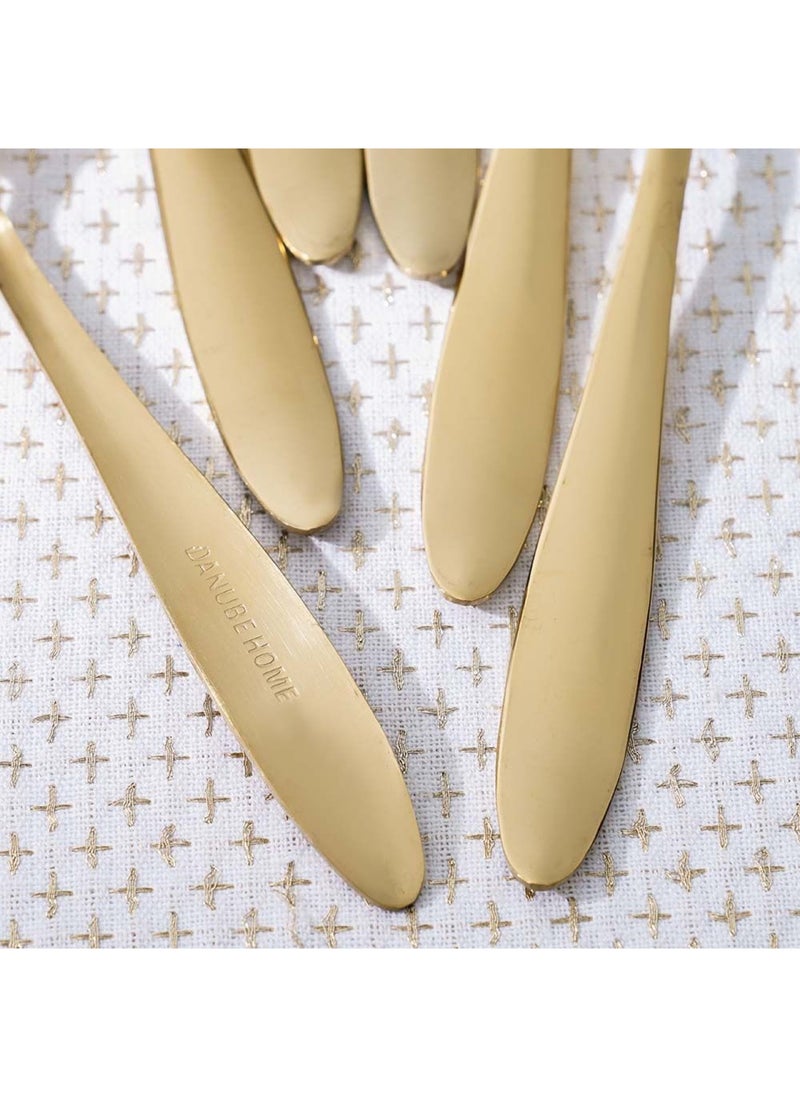 DANUBE HOME Pvd Lotus 6-Piece Dinner Spoon Gold 18.6 X 4CM  - Image 4