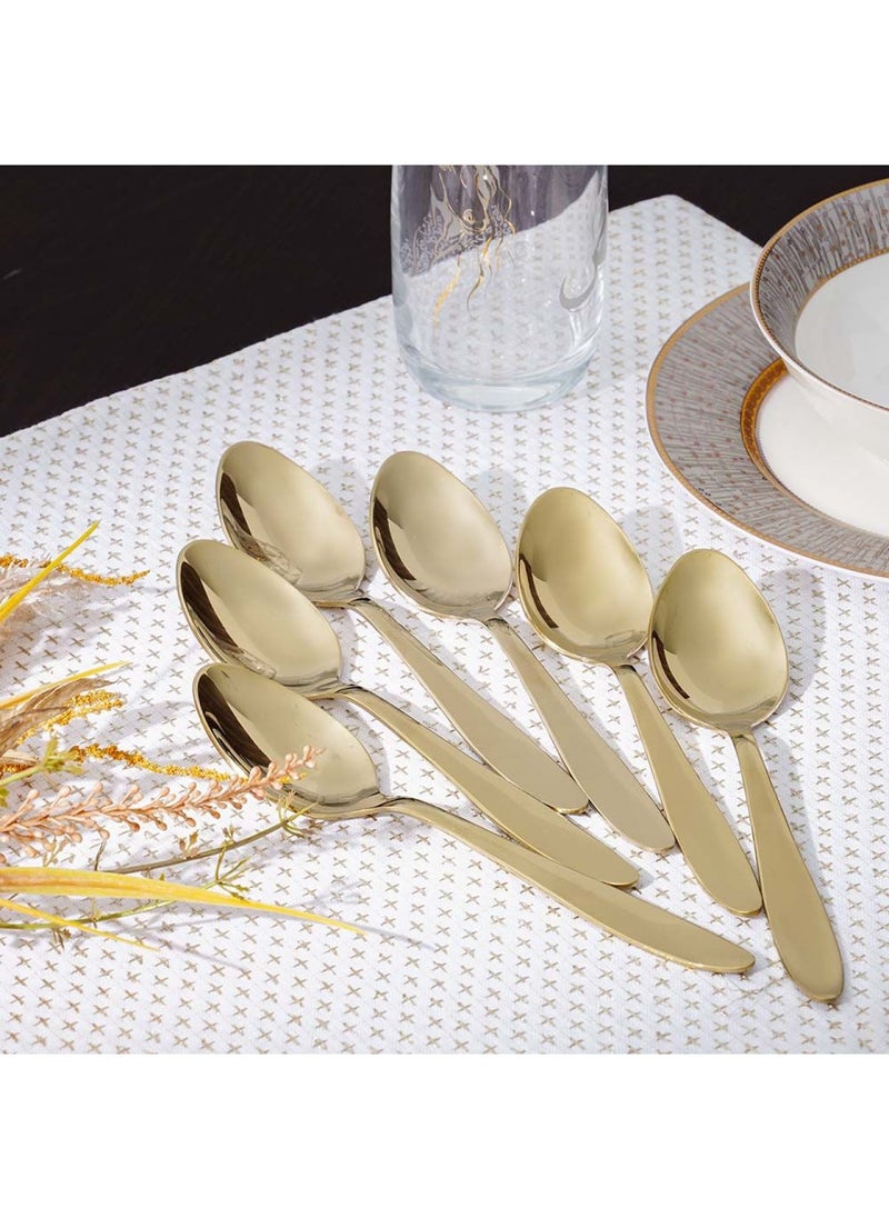 DANUBE HOME Pvd Lotus 6-Piece Dinner Spoon Gold 18.6 X 4CM  - Image 2