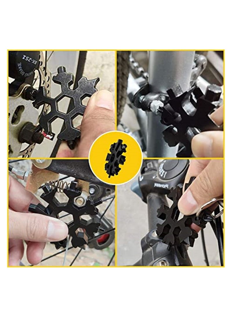 1 Piece Snowflake Multi-Tool, 18-in-1 Stainless Steel Standard Multitool, Wrench with Key Ring, Great for men Gift  - Image 3