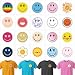 Wercokt 20 Sheets Smiling Iron On Transfer Heat Transfer Iron ons Decals Vinyl Transfer Smiling Iron on Patches for TShirt Clothing ackpacks Pillow Fabric Appliques Bag DIY Decoration 236 Inch - Image 2