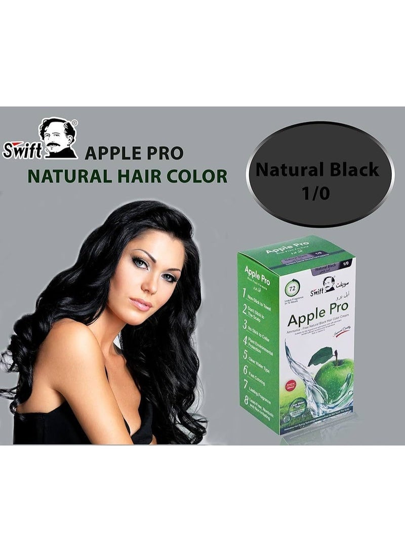 سويفت صبغة شعر أبل برو غراي كوفرج، كريم لون شعر أسود طبيعي 500X2 مل (أسود طبيعي) - Image 2