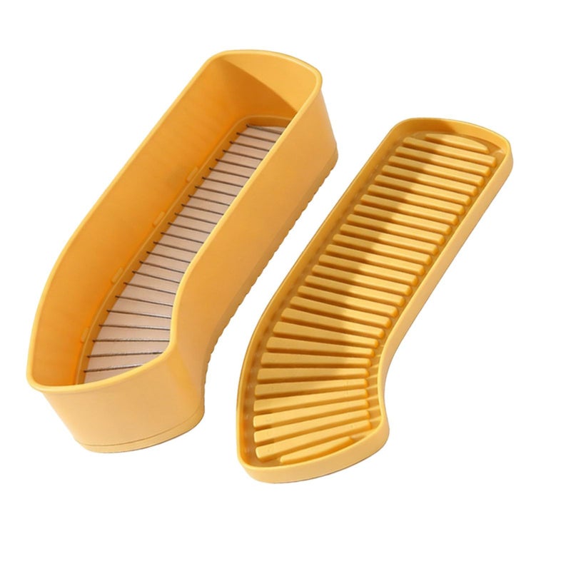 Yellow Banana Slicer Stainless Steel Blade Fruit Vegetable Cutter for Kitchen Salad Snacks - Image 2