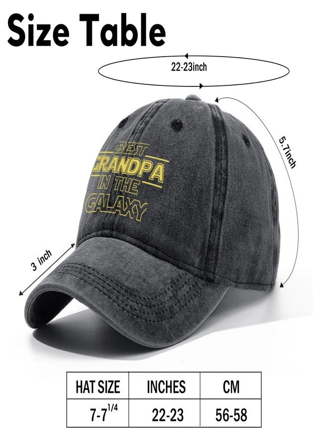 rofiowa Best Grandpa in The Galaxy Adjustable Cotton Baseball Cap, Funny Retro Black Trucker Hat Outdoor Accessories for Men Grandpa Dad Husband Travel Lover, Retirement Birthday - Image 2