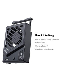 Ulanzi ULANZI Camera Cooling Fan Black New, Spring Telescopic Mounting Adjustable Mini Intelligent Cooling Fan Real-time Monitoring with Type-C Charging Port, Compatible with Sony Canon FUJIFILM Nikon  - Image 5