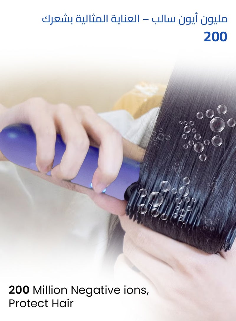 BOMIDI Cordless Hair Straightener Comb Detachable for Easy Clean And 2 clips, 200M Ions, 6 Speed Smart Temp, Dual Charging, Ideal for On - the - Go Styling - Purple, HB3-PURPLE - Image 3