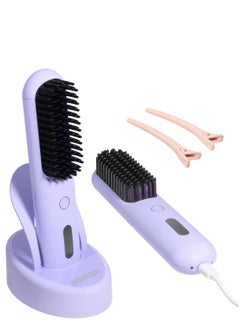 Cordless Hair Straightener Comb Detachable for Easy Clean And 2 clips, 200M Ions, 6 Speed Smart Temp, Dual Charging, Ideal for On - the - Go Styling - Purple - pzsku/Z1F2BB29ED1896346E5ECZ/45/_/1740727875/6c93ae0f-d60d-4724-82e8-c1433a464608