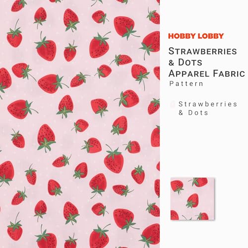 Hobby Lobby Strawberries Dots Apparel Fabric 1 Yard Printed Sewing Lightweight Precut Fabric for Sewing Clothes Homeware Other Accessories - Image 3