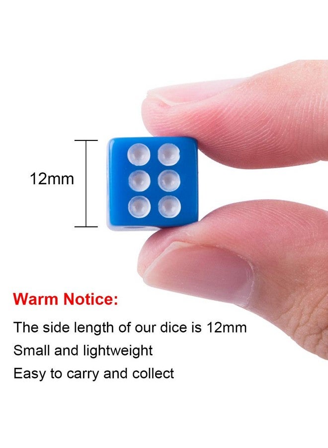 AUSTOR AUSTOR 100 Pieces 12mm Dices 6 Sided Game Dice Set Square Corner Dice with a Drawstring Pouch  - Image 2