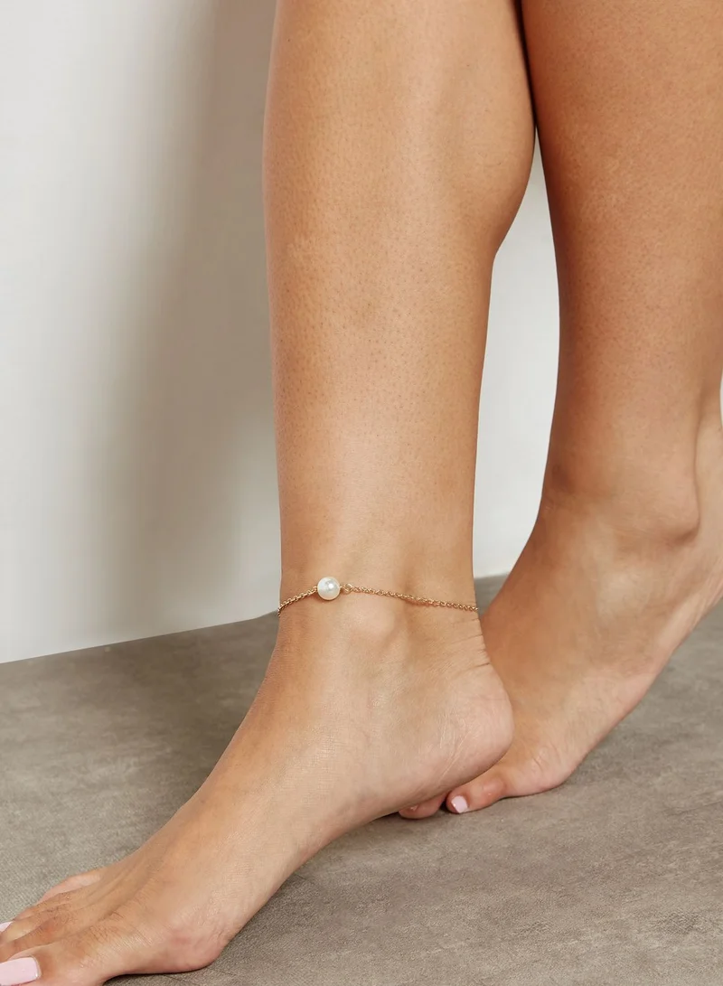 Ginger Anklet with Pearl Design