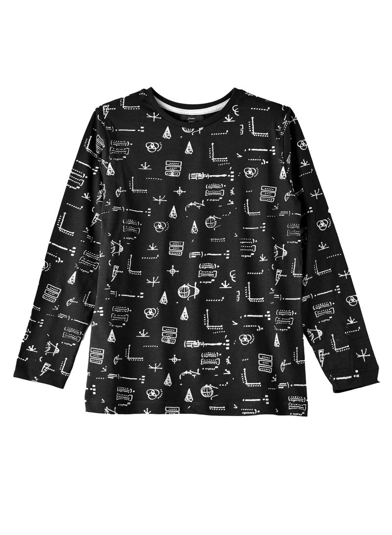 JAM Boys Black Long Sleeve Graphic T-Shirt  - Image 1