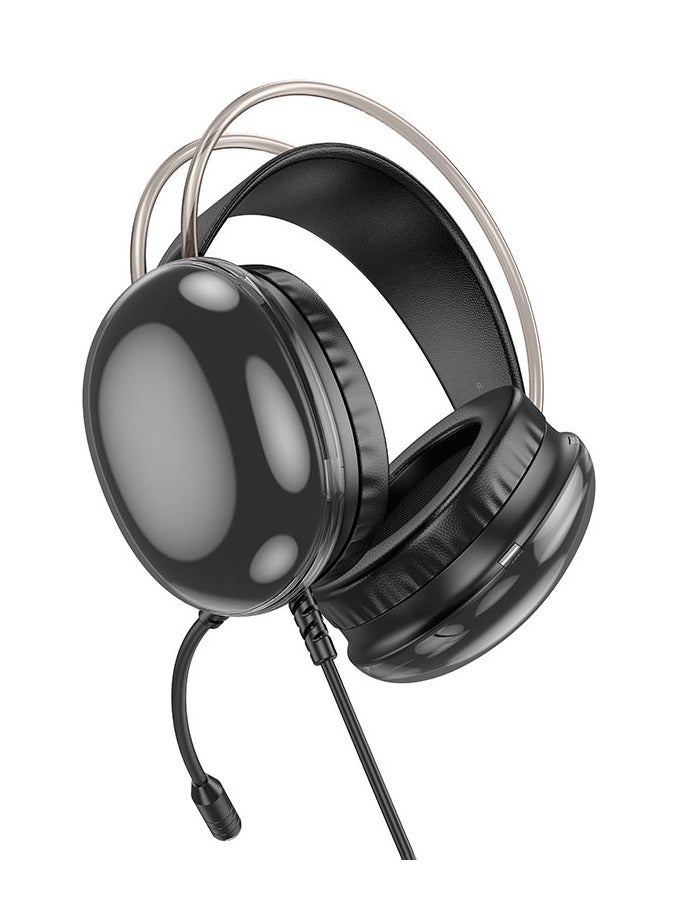 Hoco W109 Plus Rich 7.1 Channel Wired Gaming Headphones with USB-A, HD Noise-Cancelling Microphone, RGB Light Effects, Comfortable Leather Earmuffs – Immersive Surround Sound for PC, Console & Laptop Gamers, Ideal for Long Gaming Sessions  - Image 4