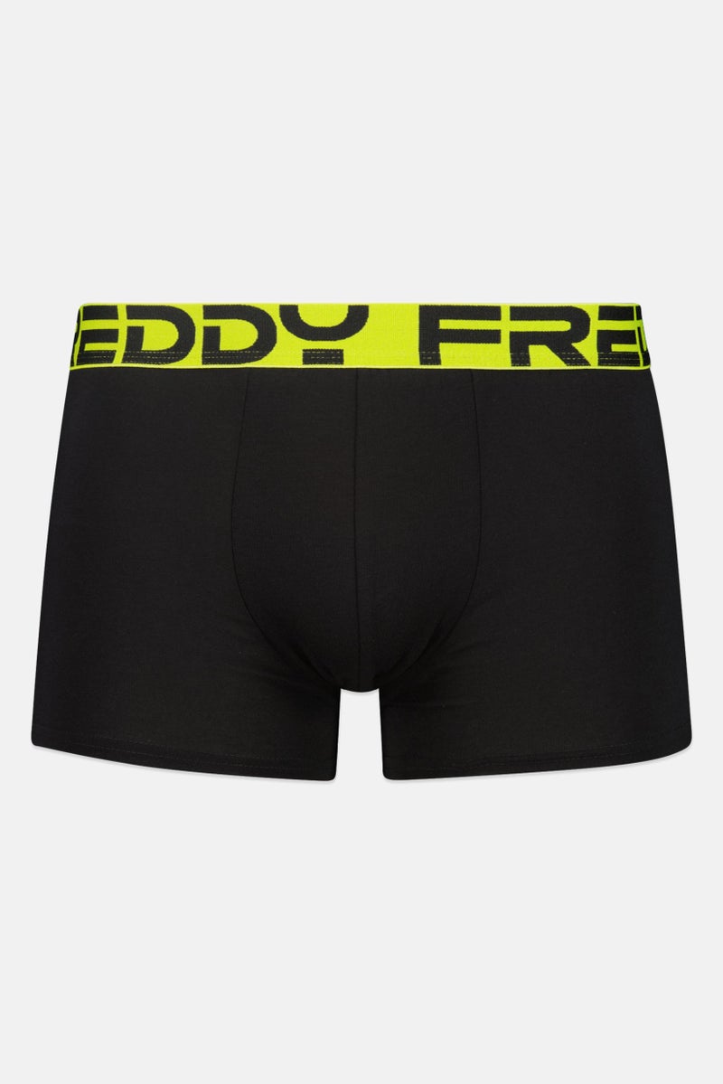 FREDDY شورت بوكسر للرجال بشعار العلامة التجارية، أسود - Image 1