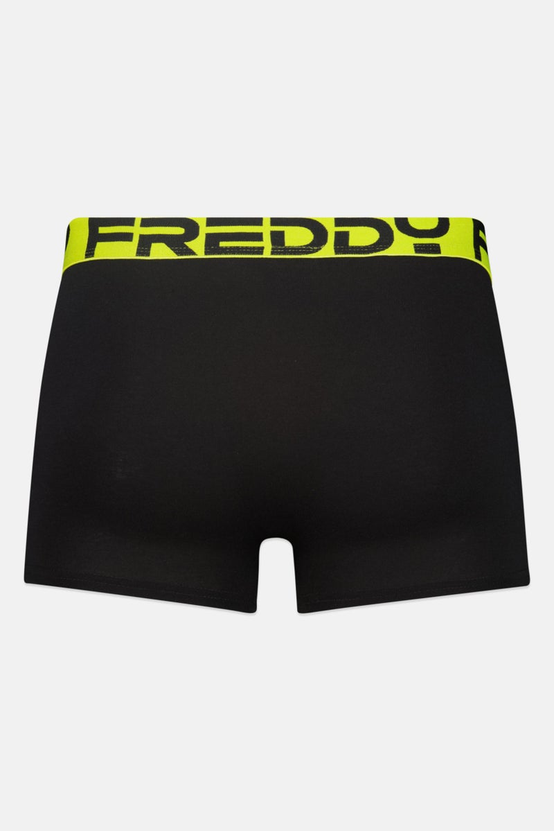 FREDDY شورت بوكسر للرجال بشعار العلامة التجارية، أسود - Image 2