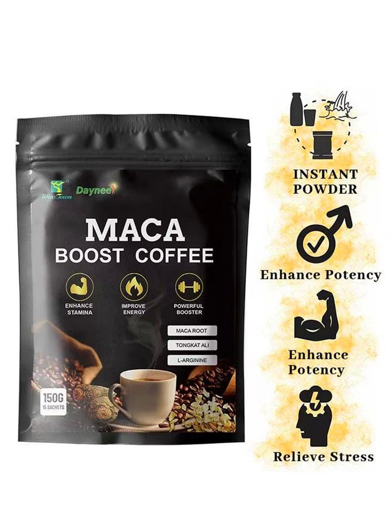 Wins Town Organic Maca Coffee Instantly Absorbs Better Helps Energy Endurance Strength and Relieves Stress Non-Transformation Food 150g - Image 2