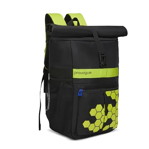 Provogue Vaulta 30 litres everyday backpack with 15.6 inch laptop compartment for men and women in Midnight Black, stylish contemporary daily use college, office and outdoor bag | With organiser - Image 1
