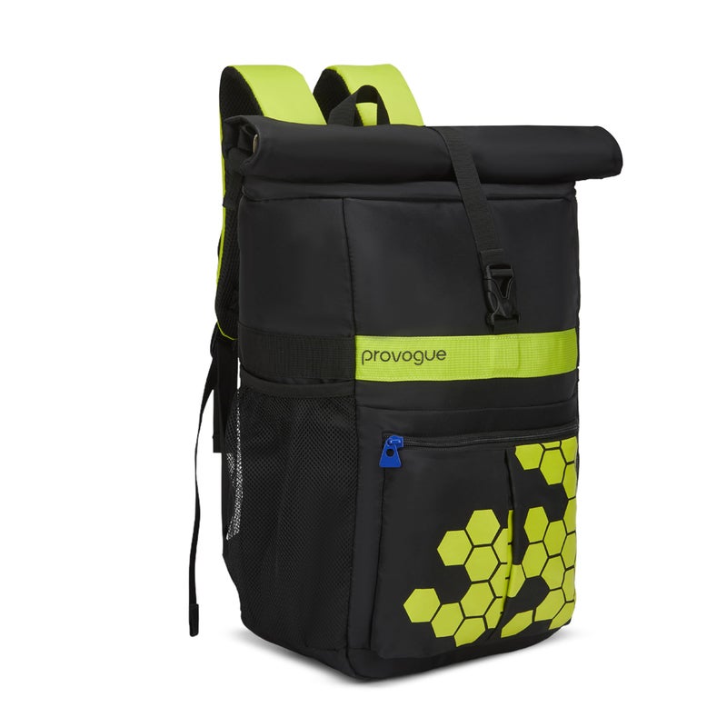 Provogue Vaulta 30 litres everyday backpack with 15.6 inch laptop compartment for men and women in Midnight Black, stylish contemporary daily use college, office and outdoor bag | With organiser - Image 5